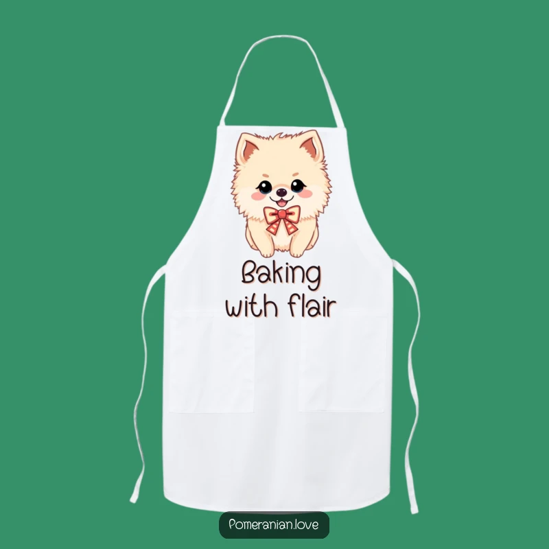 Funny Cheerful Pomeranian Apron - Festive Kitchen Fun for Dog Lovers Gift