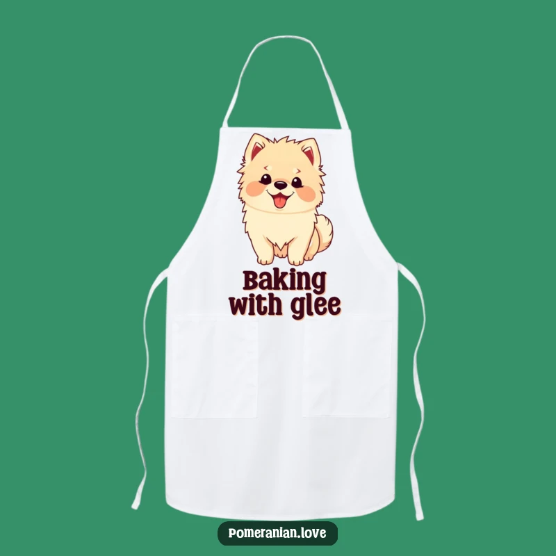 Funny Happy Pomeranian Apron: Cook with Tail Wagging Excitement and Fun