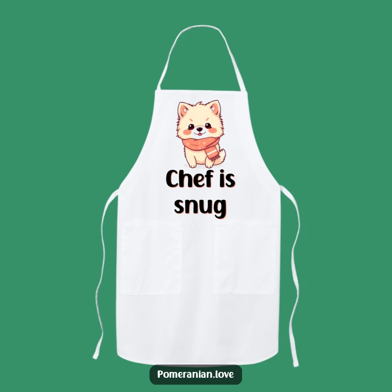 Funny Pomeranian Cozy Scarf Apron: Cook Up Comfort in This Pup's Company
