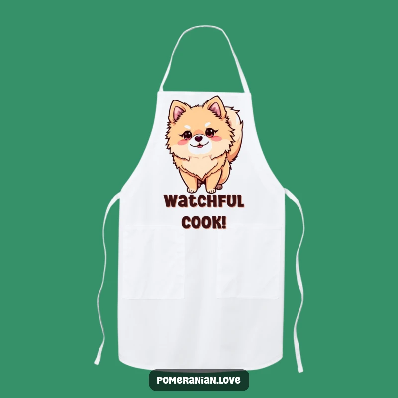 Funny Alert Pomeranian Apron - Kitchen Watchfulness & Funny Gift