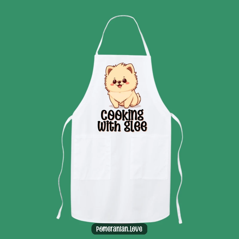 Funny Happy Pomeranian Apron - Cook with a Cheerful Heart