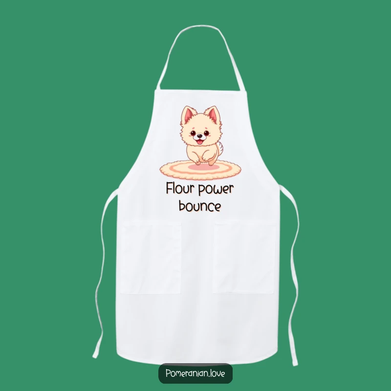 Funny Pomeranian Ear Bounce Apron: Playful Dog Kitchen Apron, Ideal Funny Gift