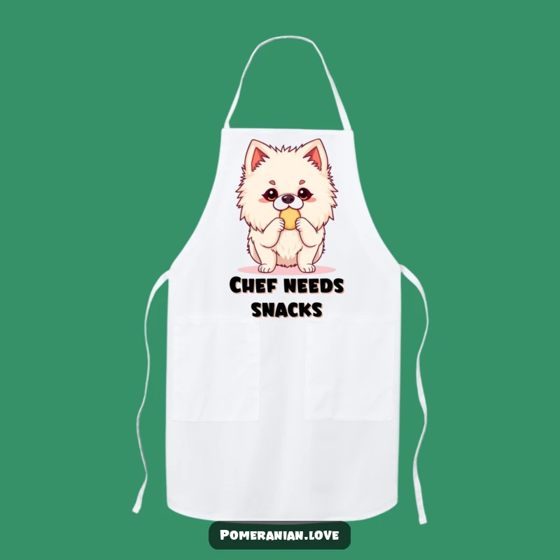 Funny Pomeranian Snack Apron: Alert Dog Kitchen Wear, Hilarious Foodie Gift