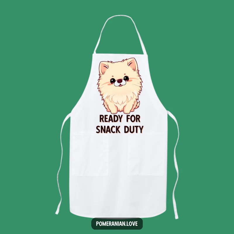 Funny Curious Pomeranian Head Tilt Apron - Chef Dog Lover Kitchenware