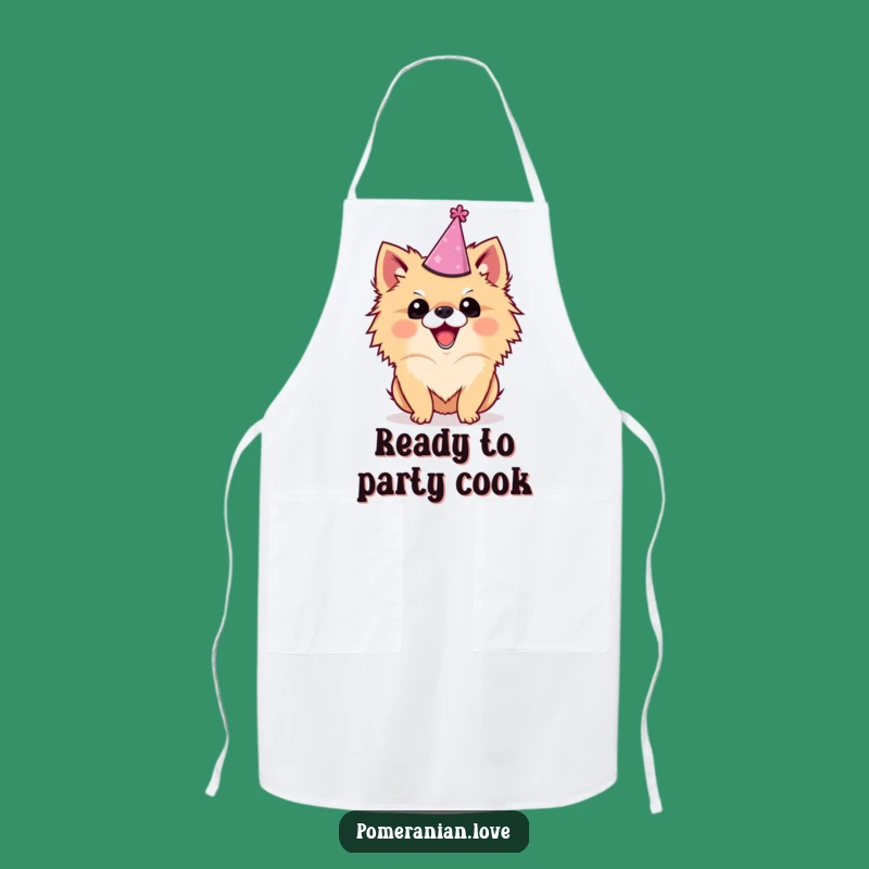 Funny Pomeranian Party Apron: Cook Up Some Fun!