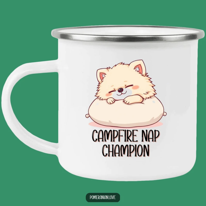 Funny Pomeranian Camp Mug: Cozy Content Dog Outdoor Cup, Hilarious Adventure Gift