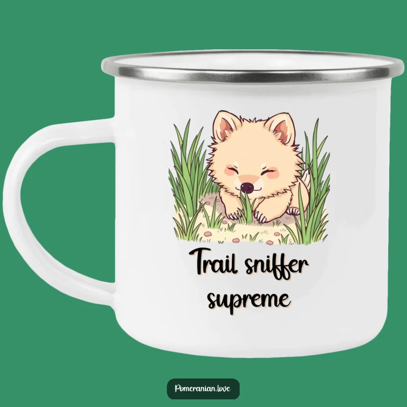 Funny Pomeranian Digging Camping Mug: Durable and Hilarious Outdoor Drinkware