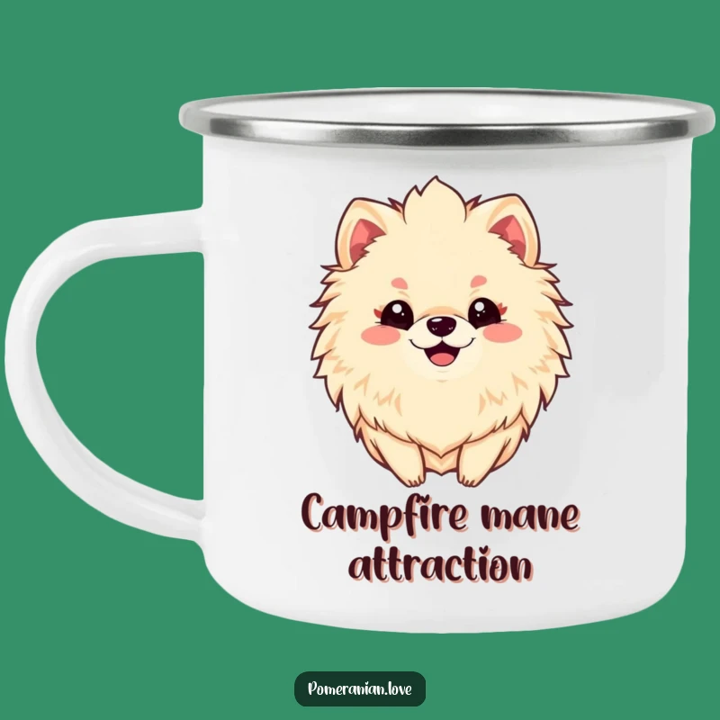 Funny Pomeranian Mane Camping Mug: Your Hilarious Fluffy Companion for Adventures!