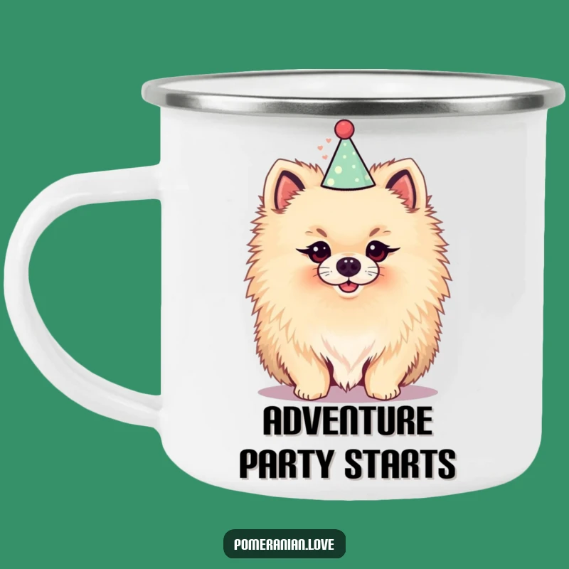 Funny Pomeranian Party Camping Mug - Festive Outdoor Companion