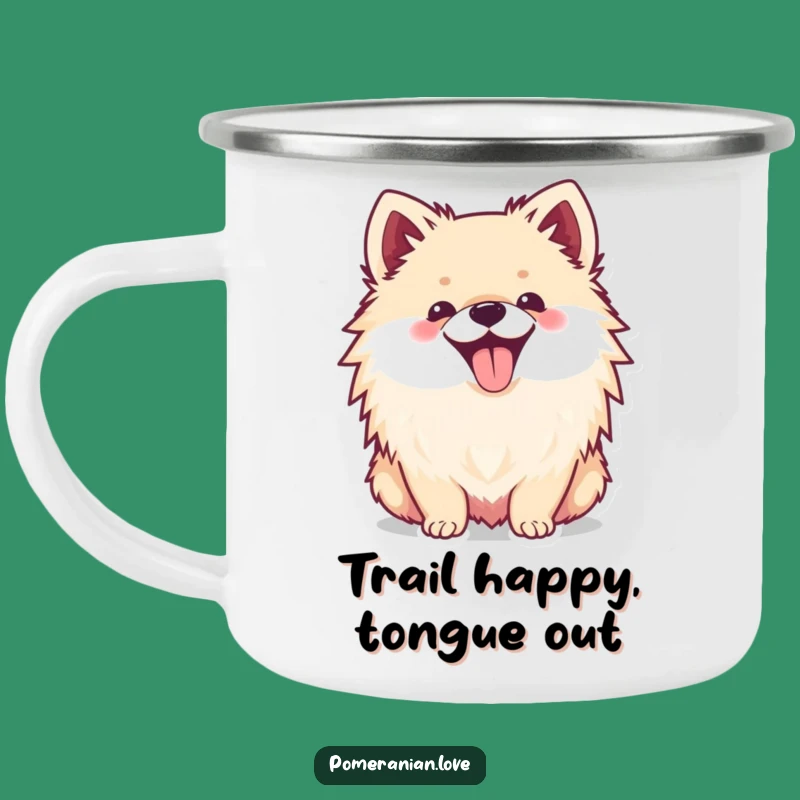 Funny Pomeranian Tongue Out Camping Mug: Your Hilarious Companion for Happy Adventures!