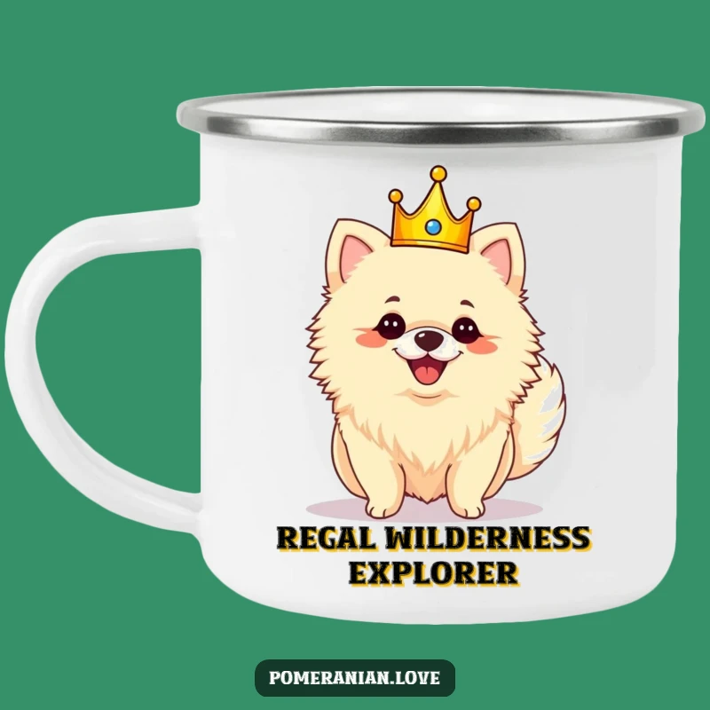 Funny Royal Pomeranian Crown Camping Mug: Drink Like Royalty Outdoors