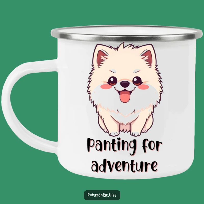 Funny Pomeranian Happy Pant Camping Mug: Your Cheerful Companion Outdoors