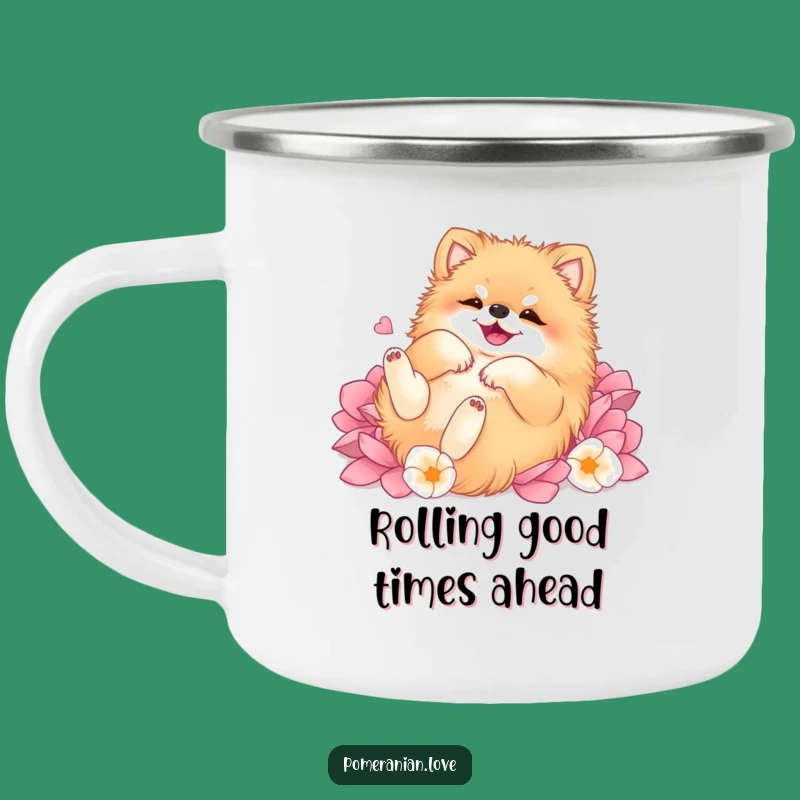 Funny Petal Pomeranian Camp Mug - Adventurous Dog Lover Gift