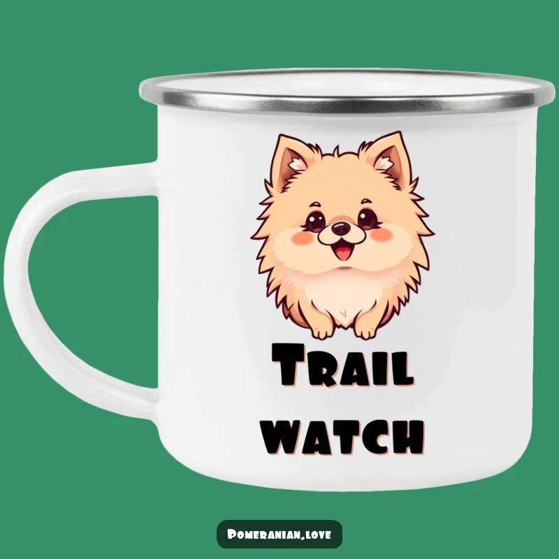 Funny Pomeranian Camping Mug: Curious Dog, Durable Outdoor Gift