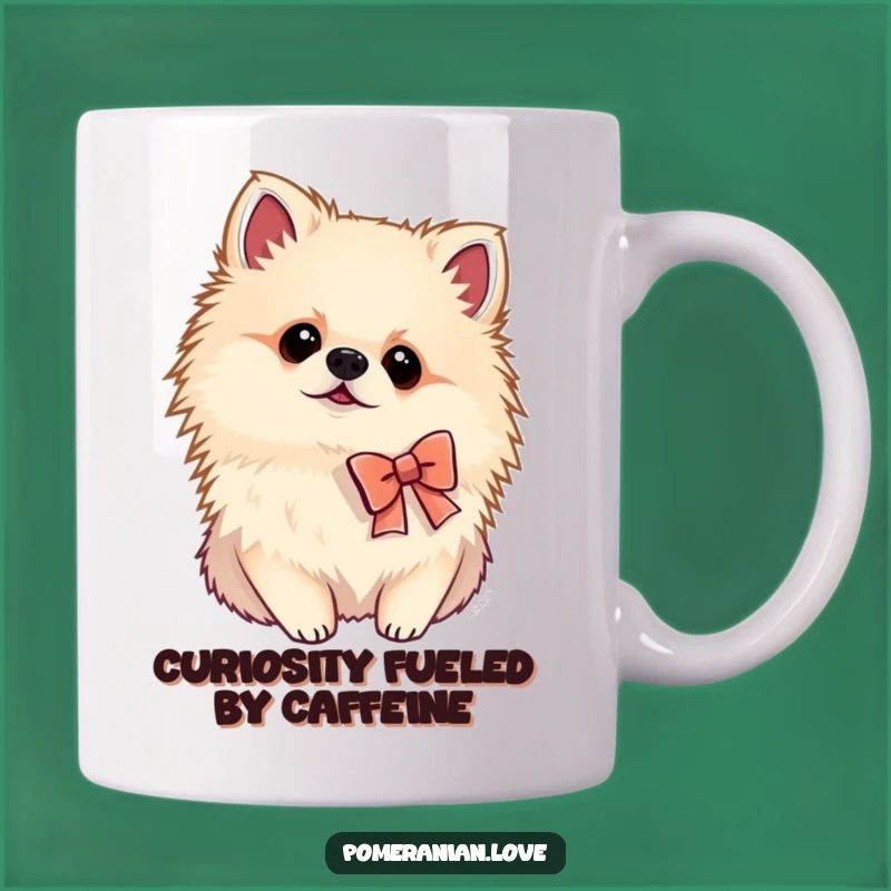 Funny Pomeranian Bow Mug: Adorable & Hilarious Curious Dog Lover Gift