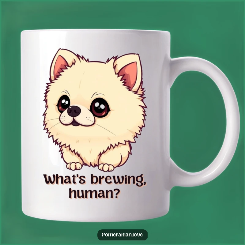Funny Pomeranian Mug - Curious Head Tilt, Innocent Dog Lover Gift Idea