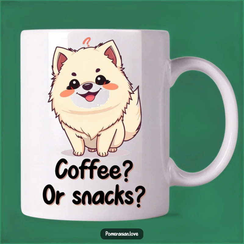 Funny Pomeranian Question Tail Mug: Grinning Pup Perfect Funny Gift Idea
