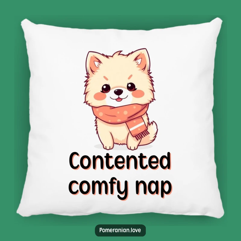 Funny Pomeranian Cozy Scarf Pillow: Comfort & Charm with a Content Pup