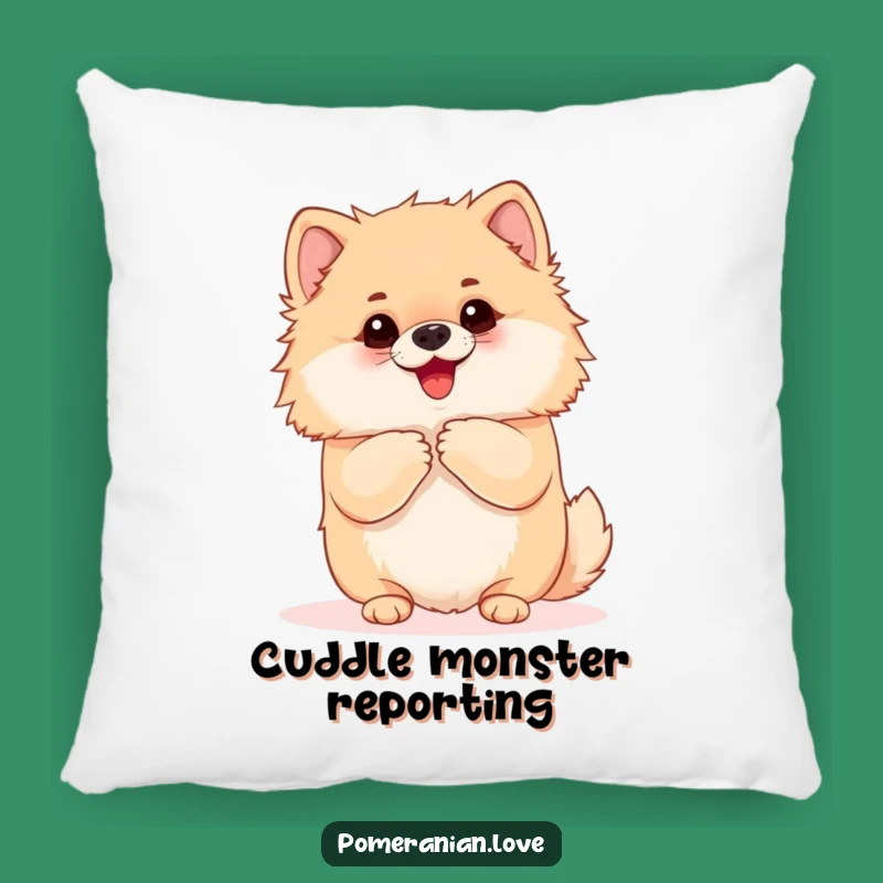 Funny Pomeranian Cuddle Pillow: Eager Dog Cushion, Adorable Hug Gift