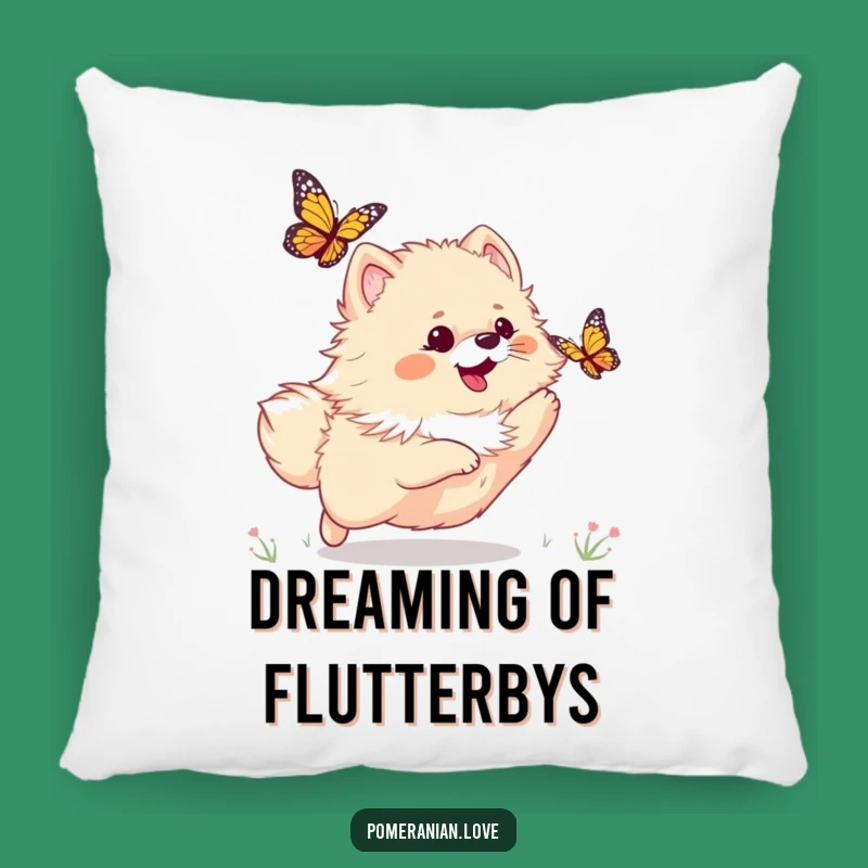 Funny Pomeranian Butterfly Pillow: Snuggle Up With Some Playful Pup Happiness!