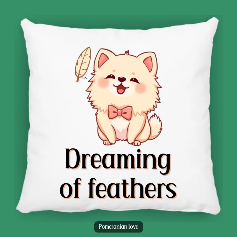 Funny Bowed Pomeranian Pillow: Cuddle Up with Cheerful Feather Barking Comfort