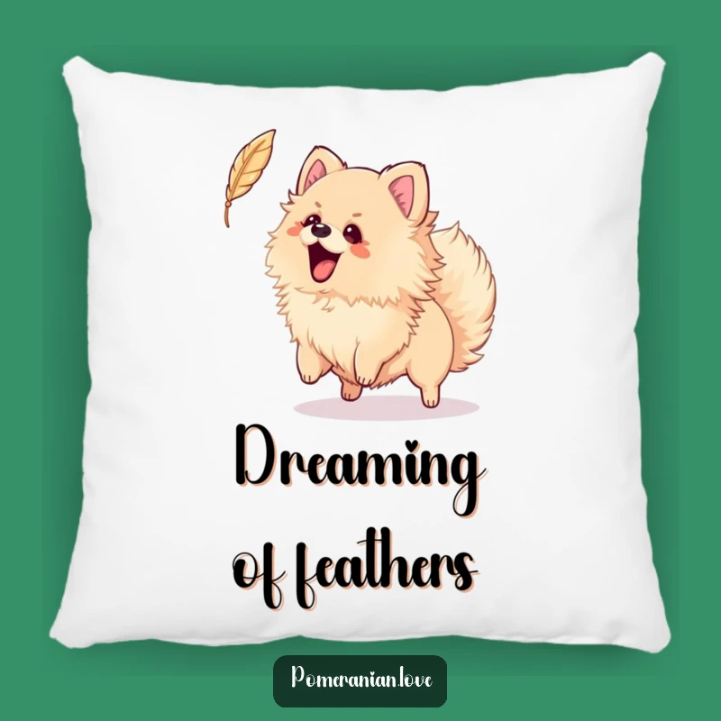 Funny Pomeranian Feather Pillow - Cozy Playful Accent