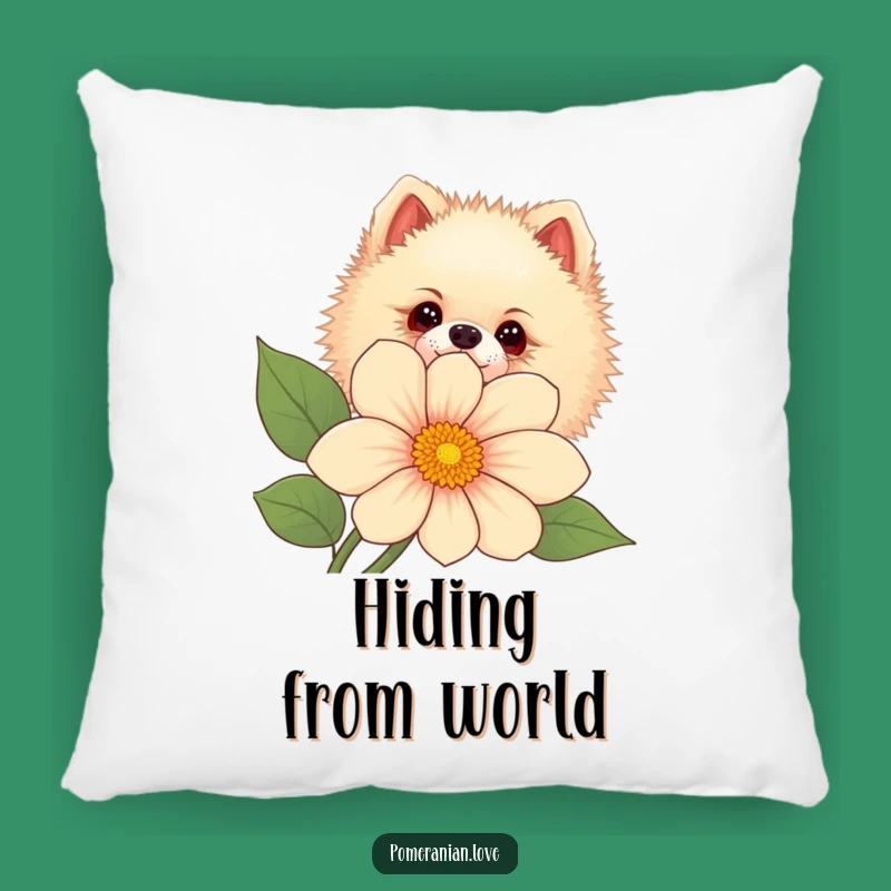 Funny Pomeranian Flower Pillow - Curious Comfort, Cute Home Decor Gift