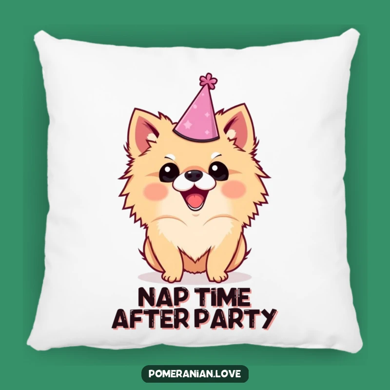 Funny Pomeranian Party Pillow: Cute and Comfy Dog Accent!