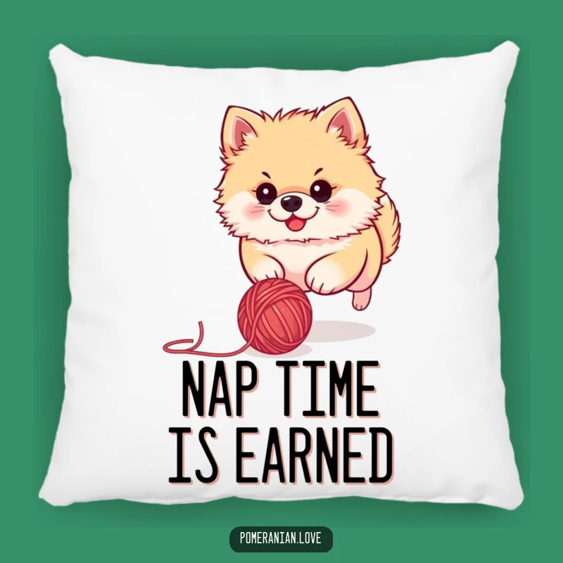 Funny Pomeranian Yarn Ball Pillow - Comfy & Hilarious Canine Accent