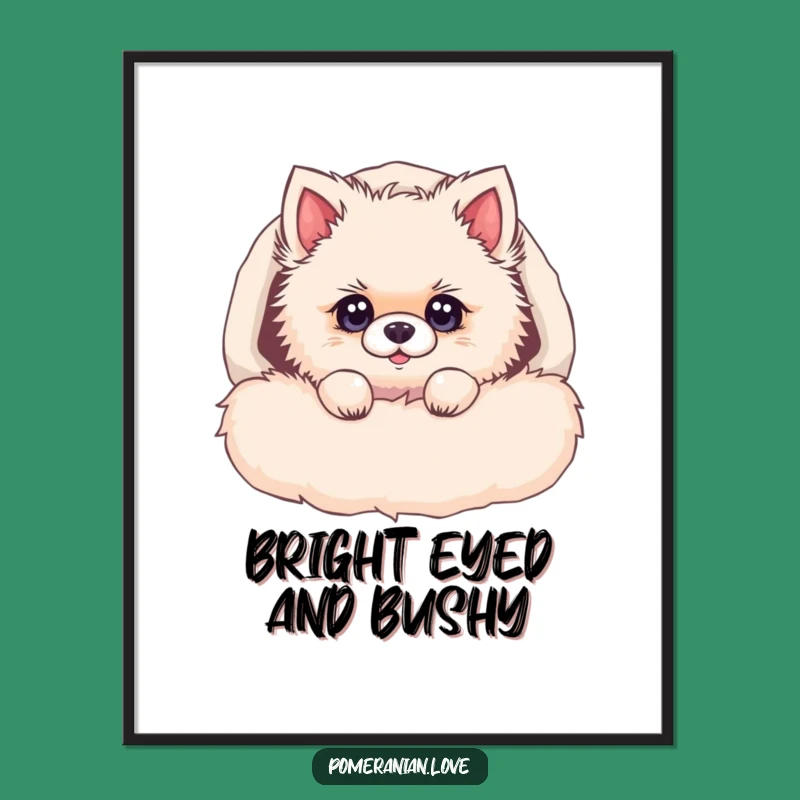 Funny Pomeranian Bed Digital Art: Curious Pup Portrait, Instant Adorable Charm