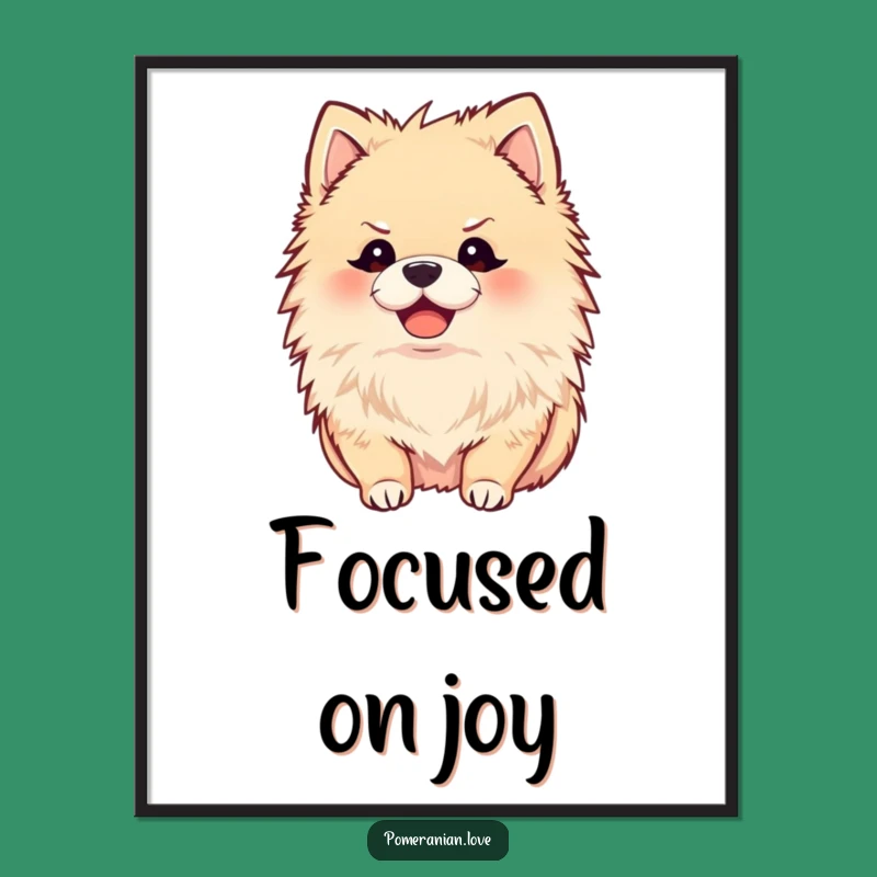 Funny Joyful Pomeranian Digital Art - Instant Attentive Dog Print Gift