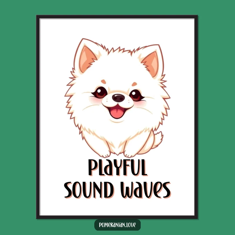 Funny Barking Pomeranian Digital Art Print: Playful Pup Sounds!