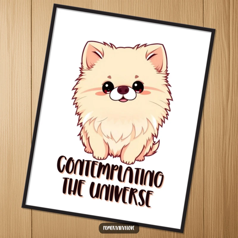 Funny Pomeranian Head Tilt Digital Art Print, downloadable artwork of a dog tilting its head, cute and funny dog art, instant decor.