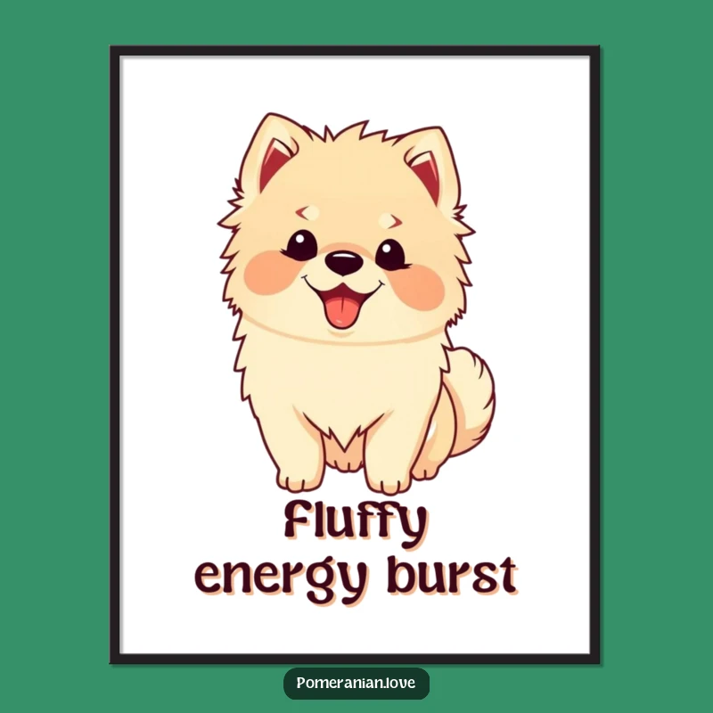 Funny Happy Pomeranian Digital Art: Instant Tail Wagging Joy for Walls