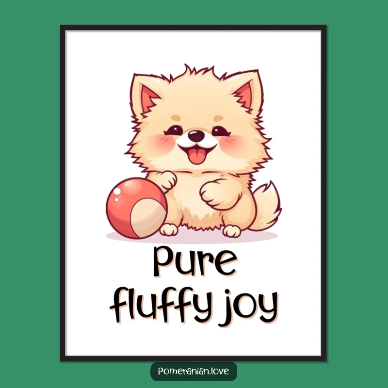 Funny Pomeranian Ball Digital Art - Instant Joyful Decor