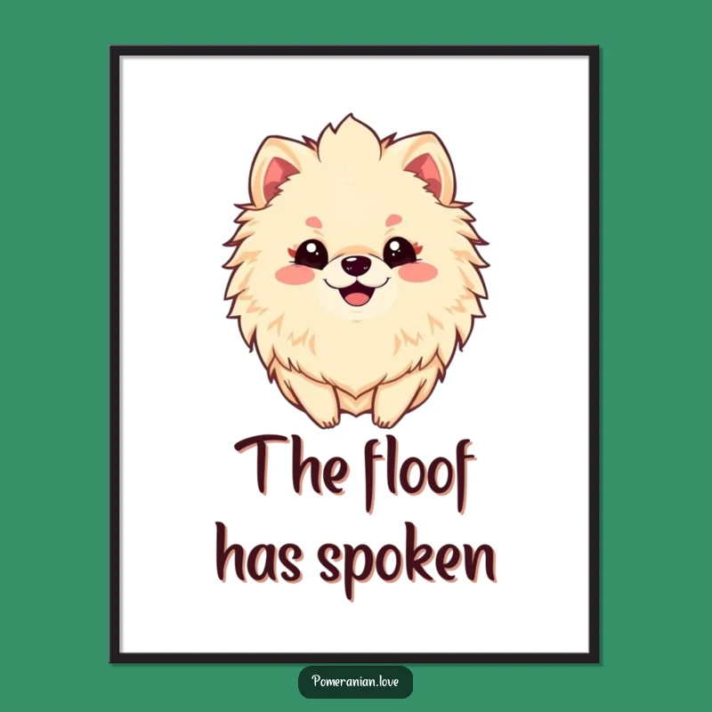 Funny Pomeranian Mane Digital Art Print: Bring Hilarious Fluffy Dog Charm Home!