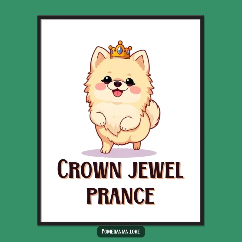 Funny Royal Pomeranian Digital Art: Instant Majesty