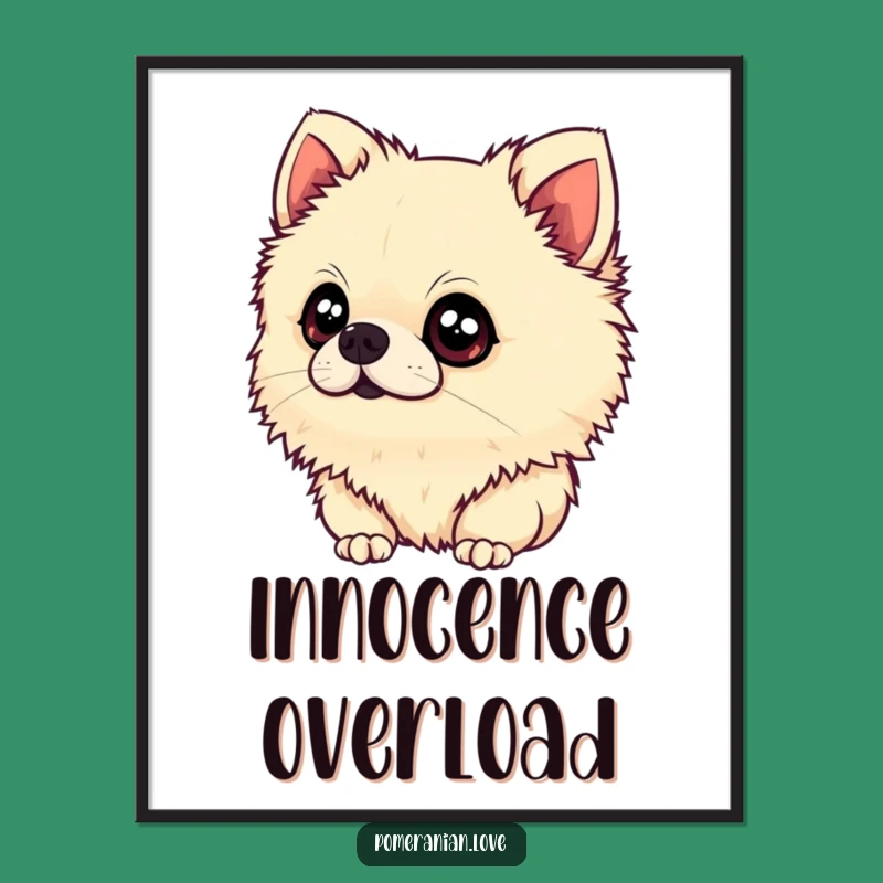Funny Pomeranian Digital Art - Curious Head Tilt Scene, Printable Decor Gift