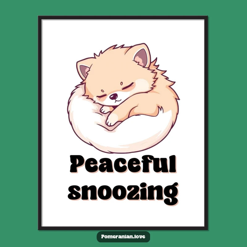 Funny Sleeping Pomeranian Digital Art - Instant Serene Dog Decor for Walls!