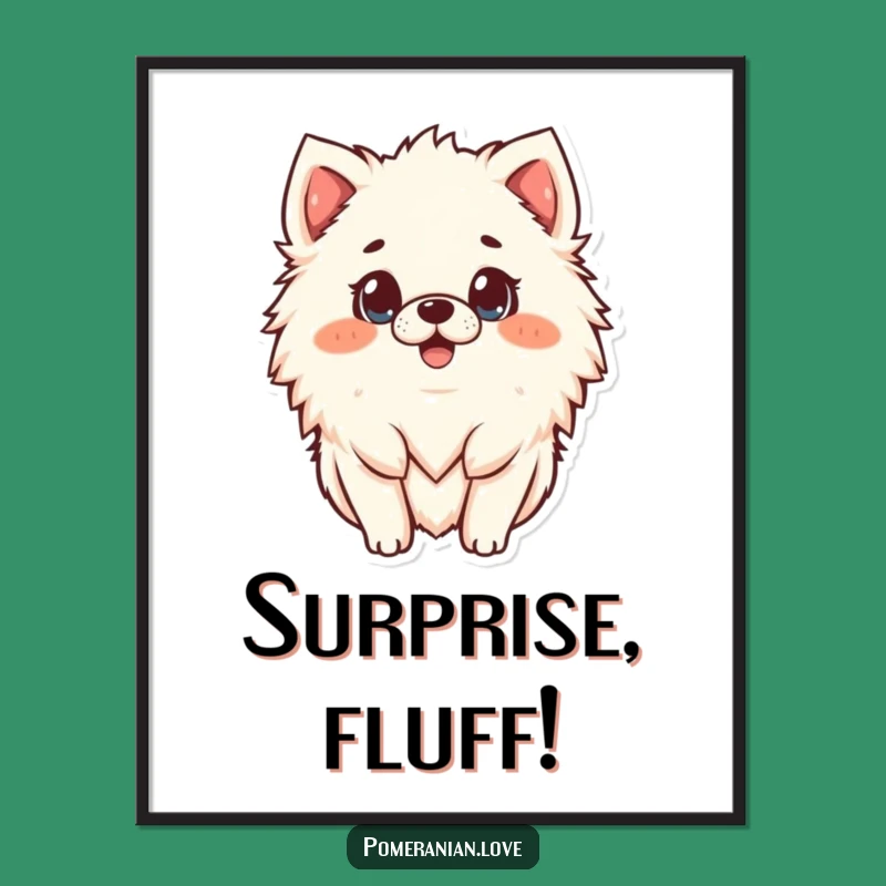 Funny Surprised Pomeranian Digital Art - Hilarious Printable Dog Decor