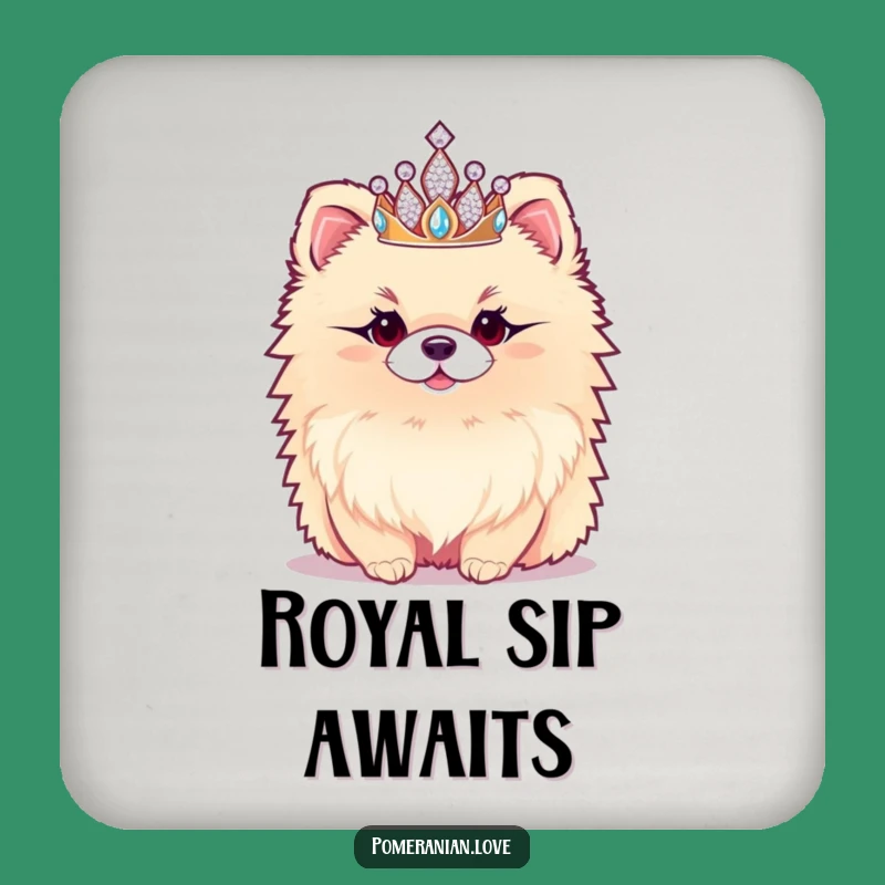 Funny Pomeranian Coaster - Regal Drink Protector, Royal Pet Decor Gift