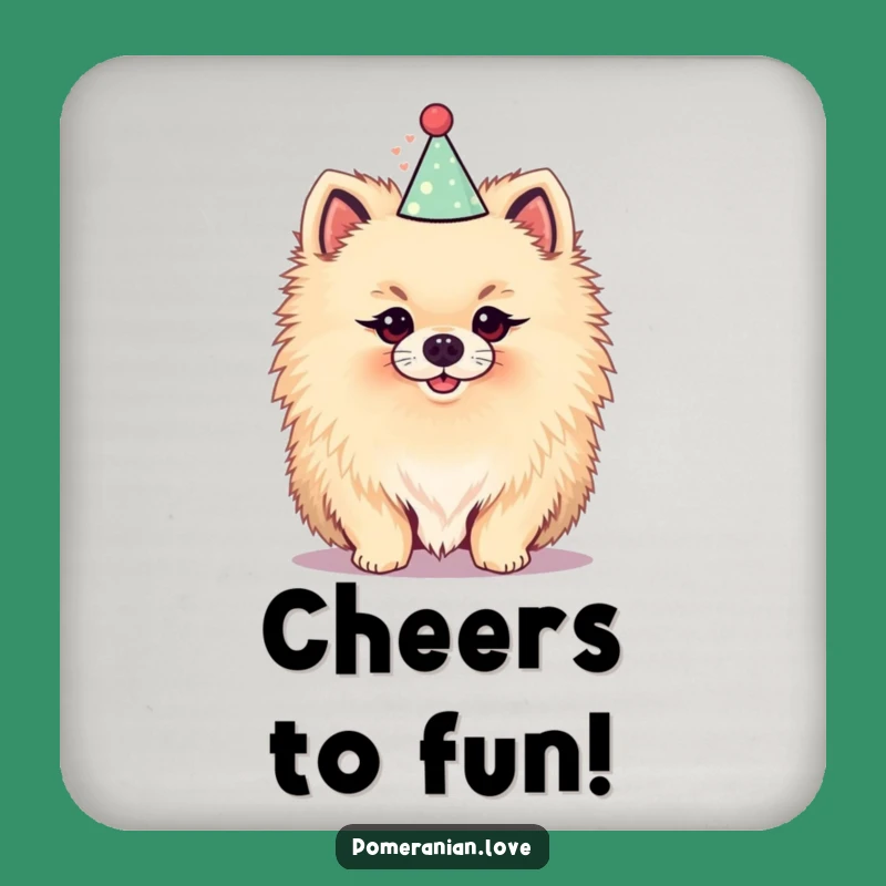 Funny Pomeranian Party Coaster - Sip in Festive Style
