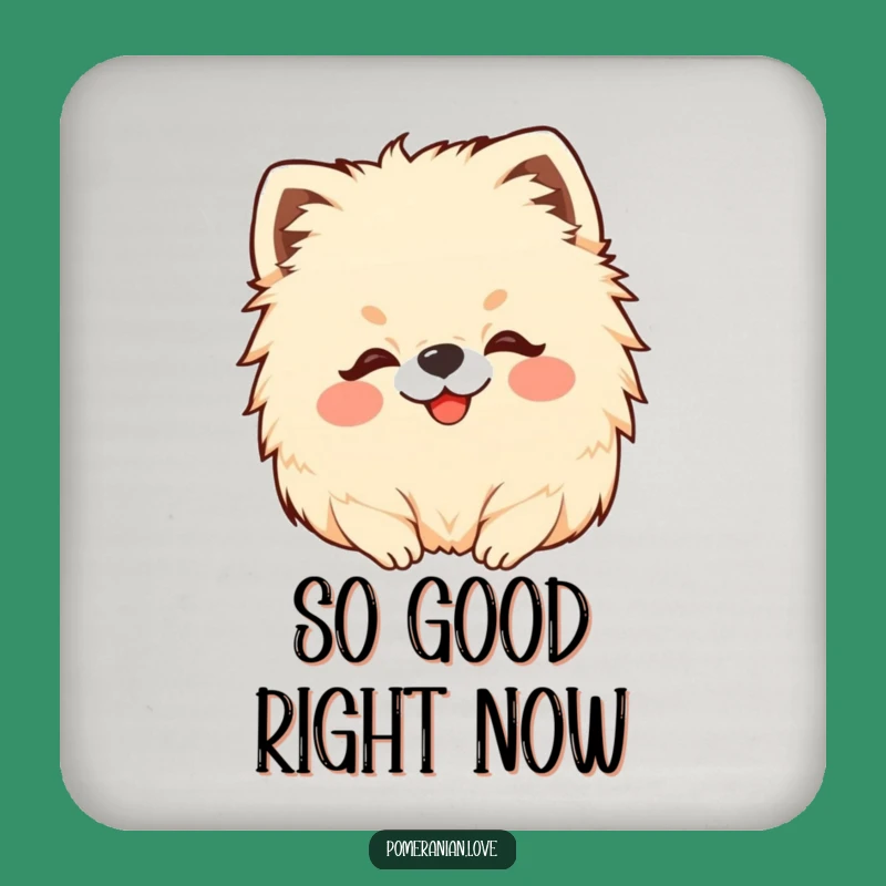 Funny Pomeranian Head Scratch Drink Coaster: Protect Surfaces with Cute Pup