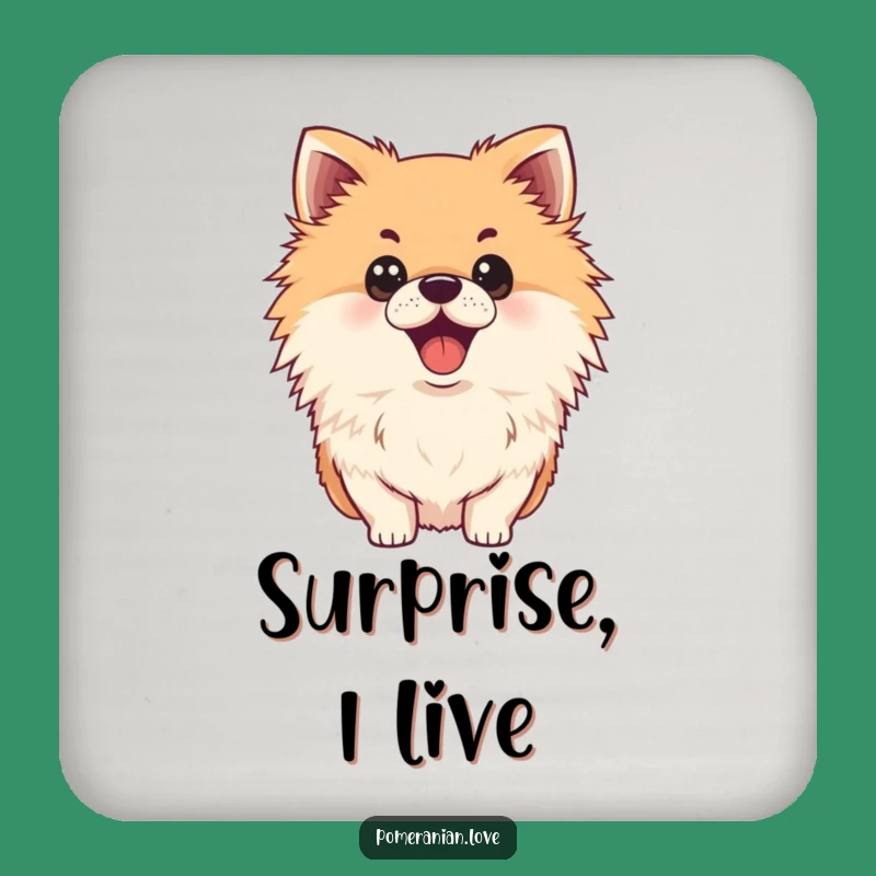 Funny Surprised Pomeranian Coaster Set - Protect Surfaces with Humor