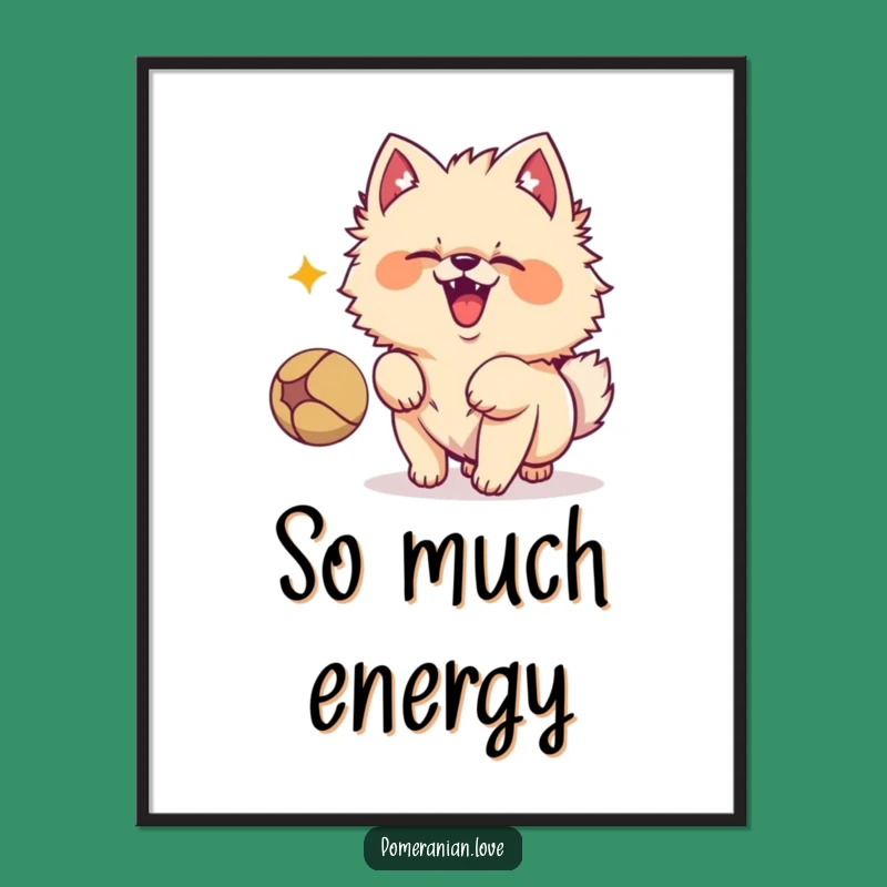 Funny Pomeranian Barking Art Print - Energetic Wall Decor!