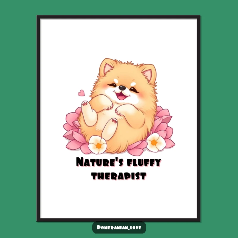 Funny Pomeranian Petal Joy Art Print - Hilarious Dog Wall Decor