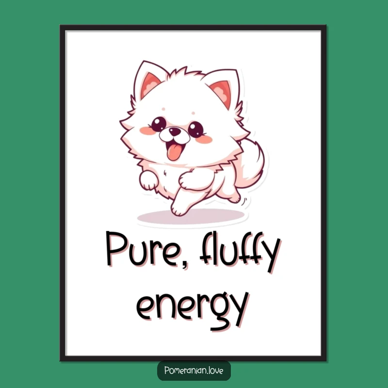Funny Pomeranian Poster: Running Dog Art, Perfect Humorous Pet Decor Funny Gift!