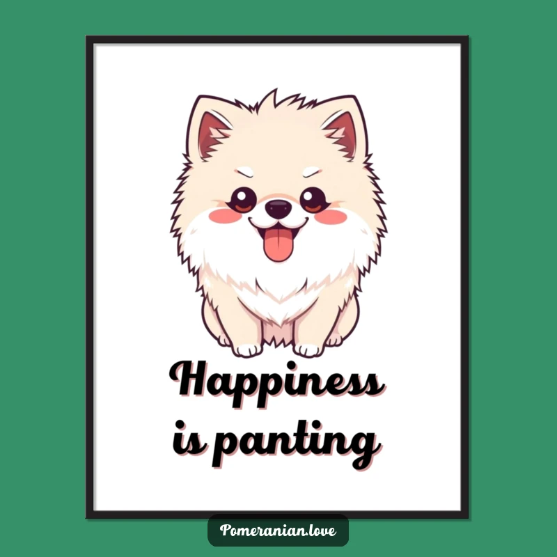 Funny Pomeranian Happy Pant Poster: Vibrant Wall Art of a Joyful Pup