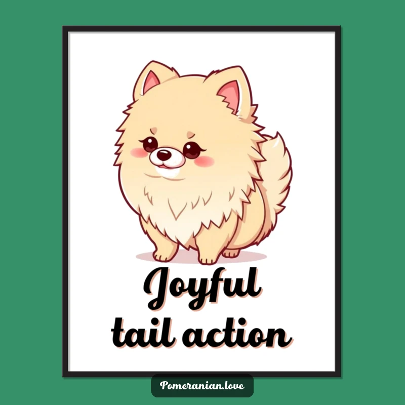 Funny Pomeranian Tail Wag Poster: Proud Pup Art, Hilarious Home Decor!