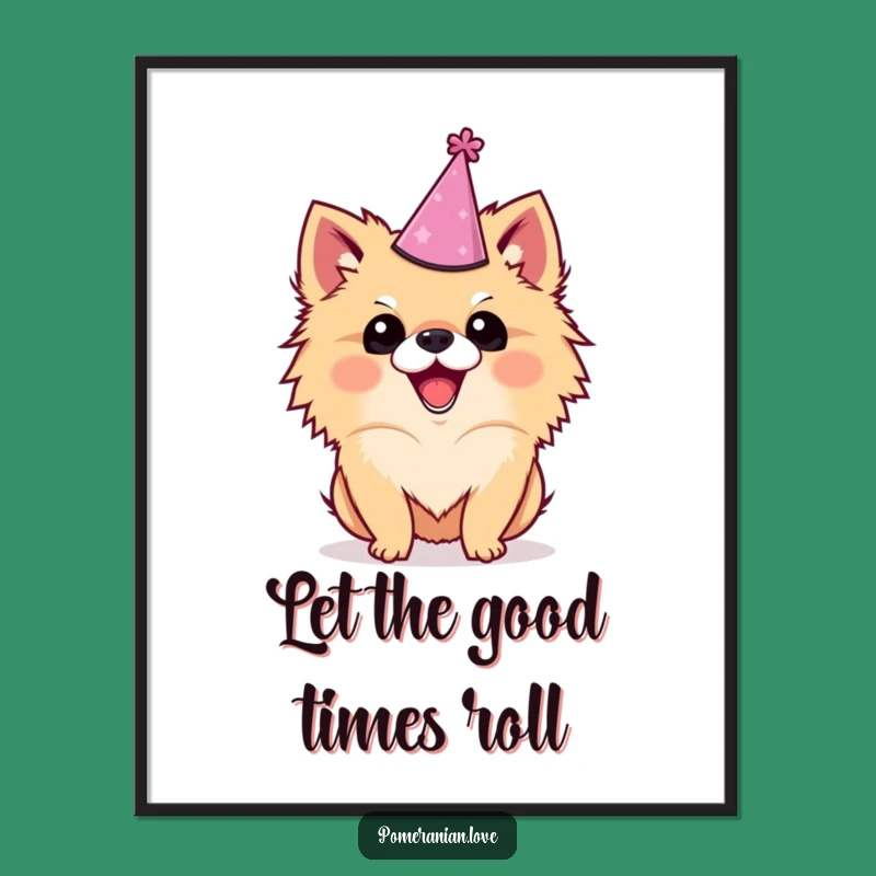 Funny Pomeranian Party Poster: Vibrant Wall Art for Dog Lovers!